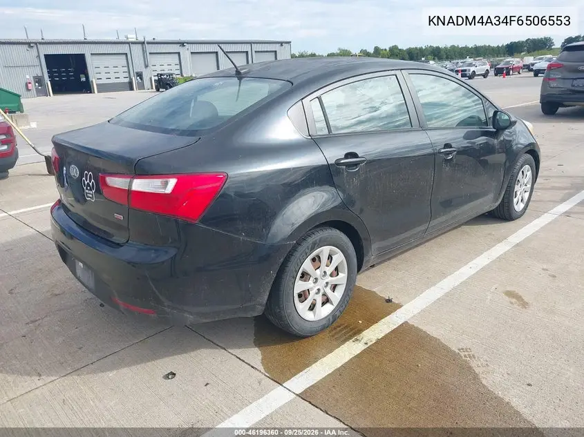 2015 KIA RIO VIN KNADM4A34F6506553 — фото 4