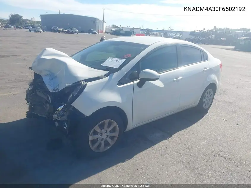 2015 KIA RIO VIN KNADM4A30F6502192 — фото 2