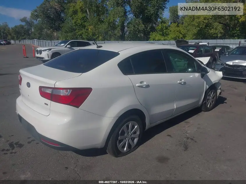 2015 KIA RIO VIN KNADM4A30F6502192 — фото 4