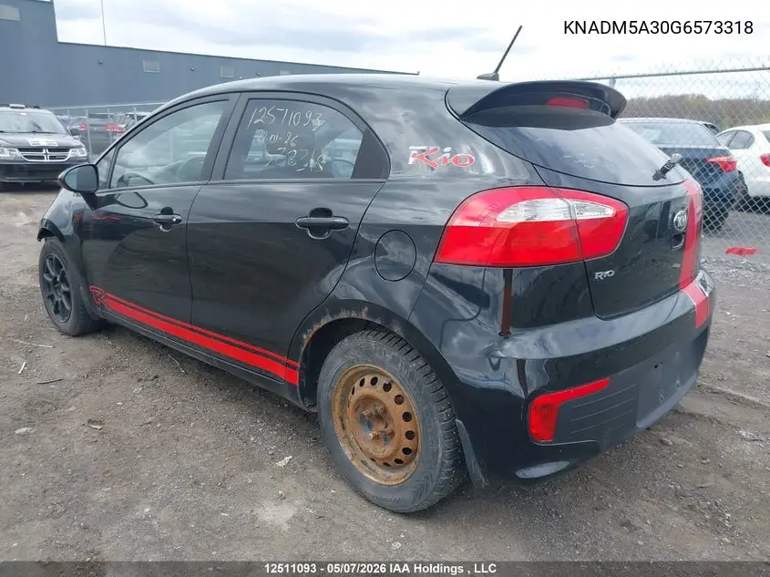 2016 KIA RIO VIN KNADM5A30G6573318 — фото 3