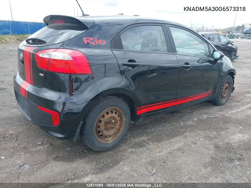 2016 KIA RIO VIN KNADM5A30G6573318 — фото 4