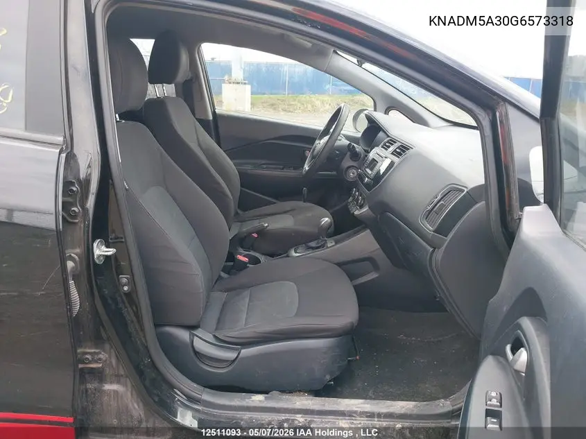 2016 KIA RIO VIN KNADM5A30G6573318 — фото 5