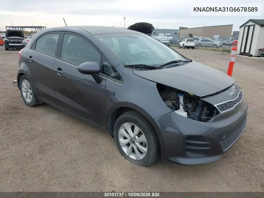 KIA RIO 2016, VIN KNADN5A31G6678589