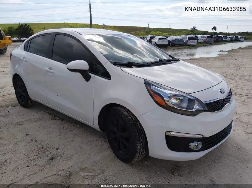 KIA RIO 2016, VIN KNADN4A31G6633985