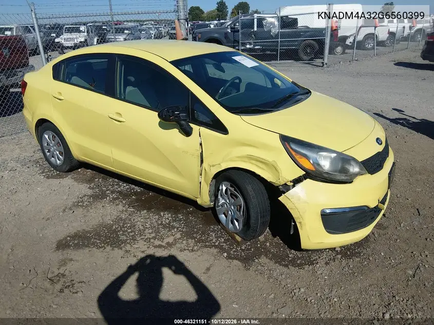 KIA RIO 2016, VIN KNADM4A32G6560399
