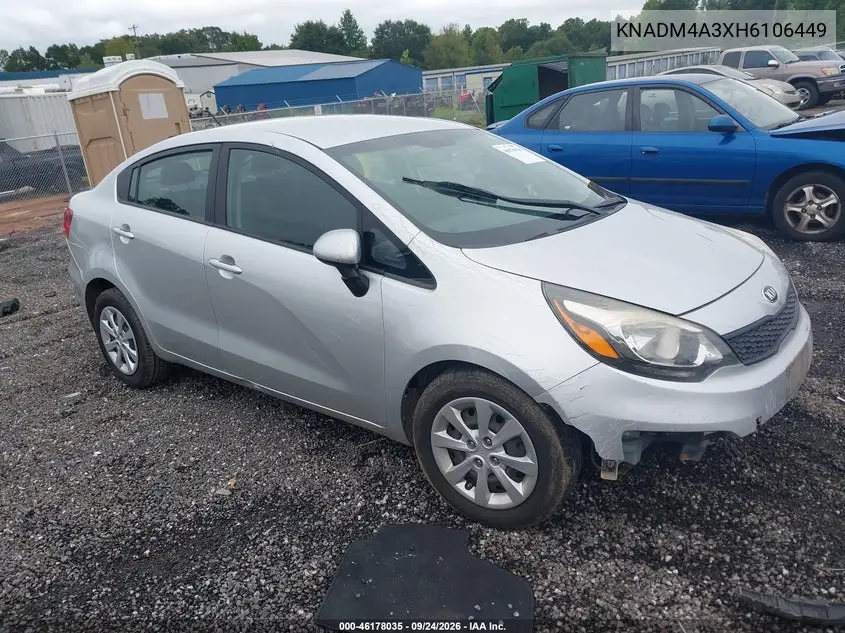 KIA RIO 2017, VIN KNADM4A3XH6106449