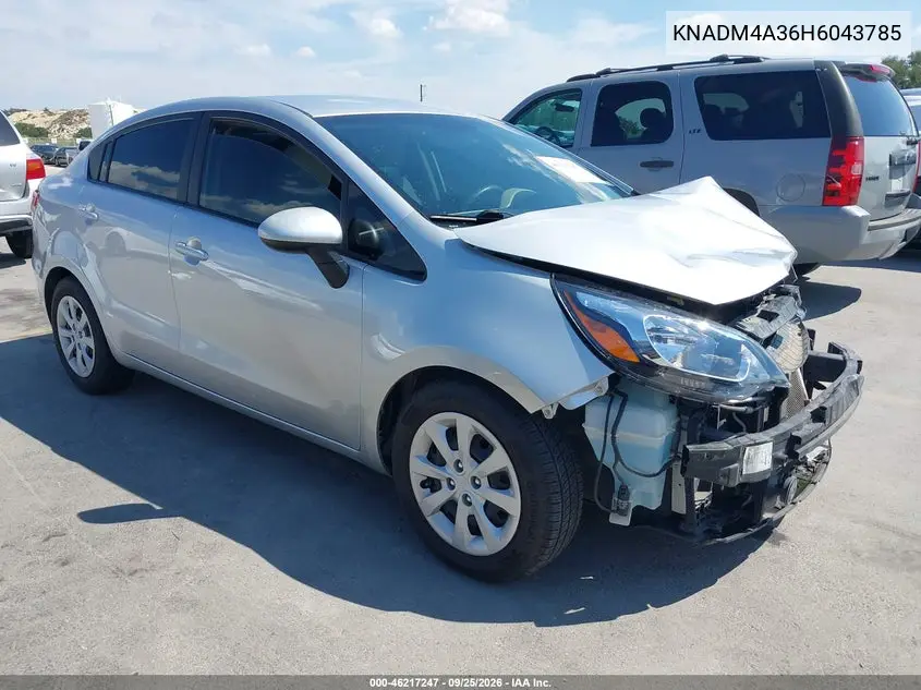 KIA RIO 2017, VIN KNADM4A36H6043785
