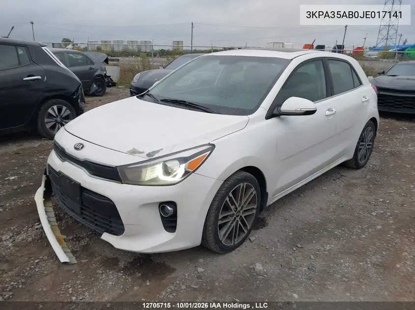 2018 KIA RIO VIN 3KPA35AB0JE017141 — фото 3