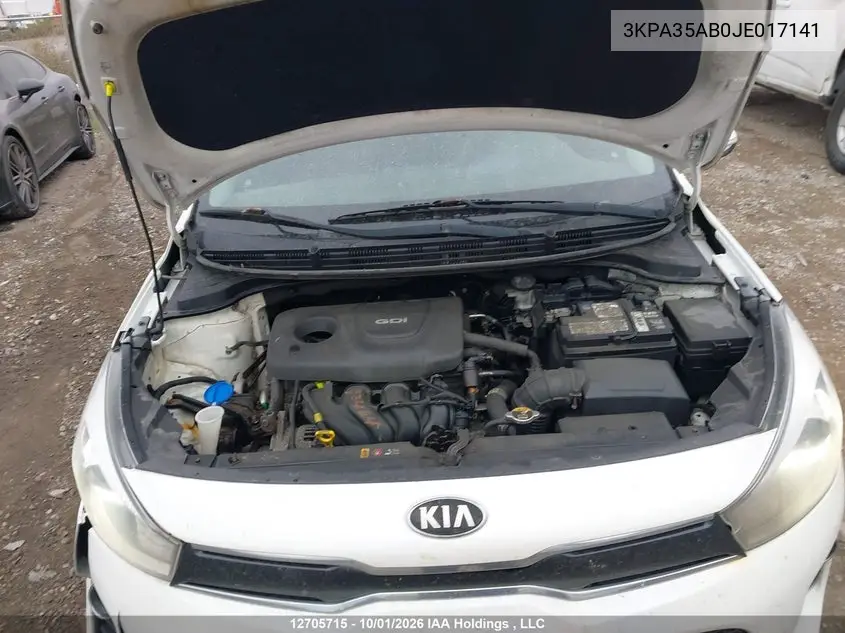 2018 KIA RIO VIN 3KPA35AB0JE017141 — фото 10