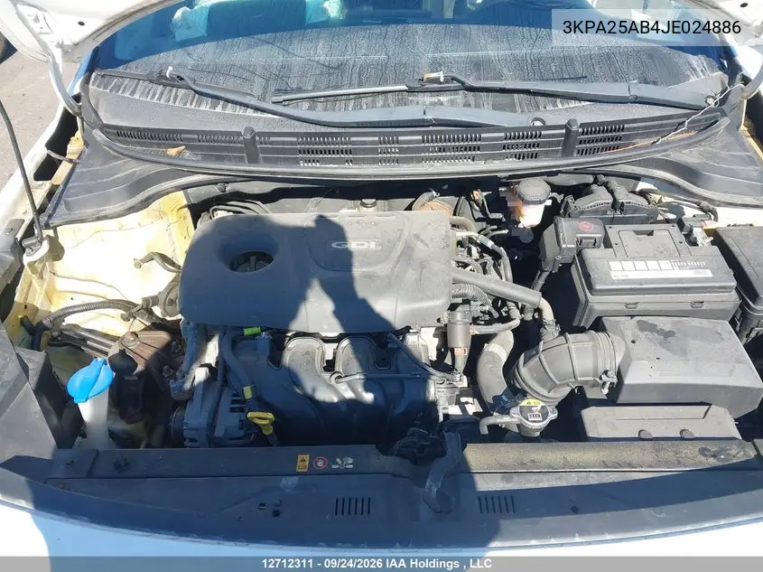 2018 KIA RIO VIN 3KPA25AB4JE024886 — фото 10