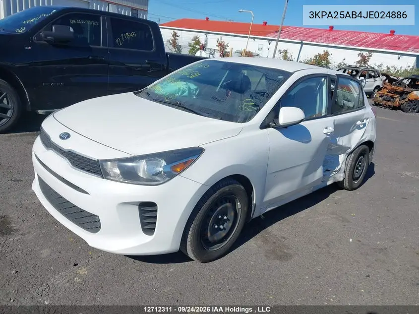 2018 KIA RIO VIN 3KPA25AB4JE024886 — фото 2