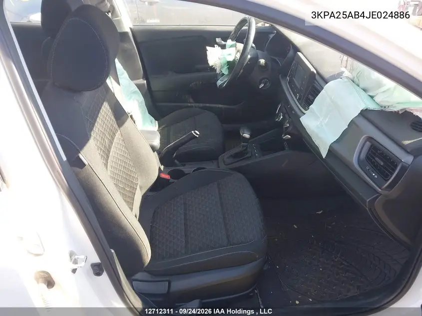 2018 KIA RIO VIN 3KPA25AB4JE024886 — фото 5
