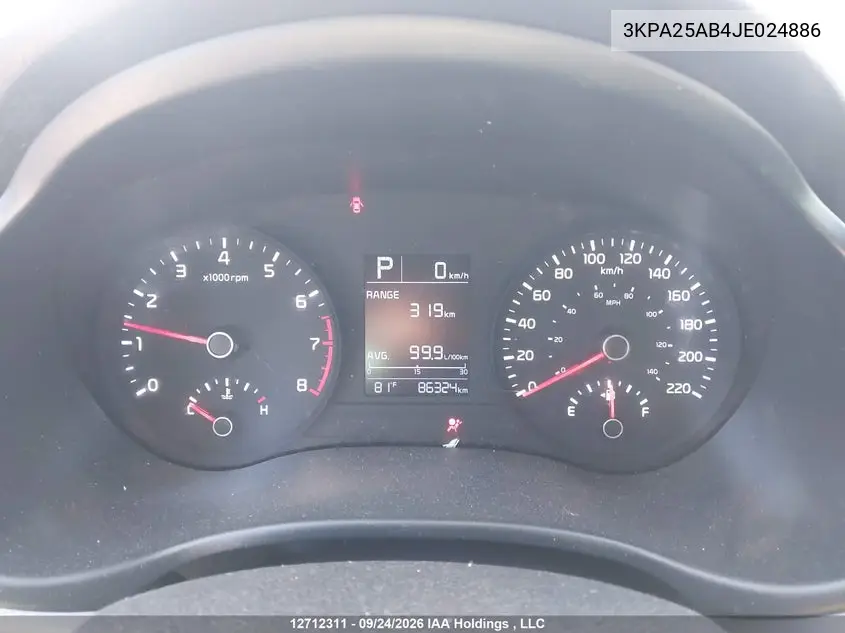 2018 KIA RIO VIN 3KPA25AB4JE024886 — фото 7