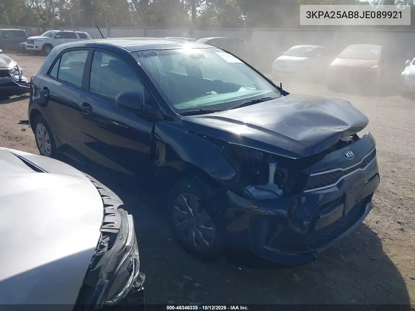 KIA RIO 2018, VIN 3KPA25AB8JE089921