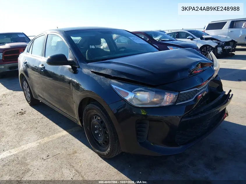 KIA RIO 2019, VIN 3KPA24AB9KE248988