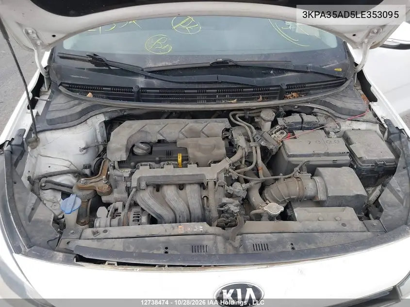 2020 KIA RIO VIN 3KPA35AD5LE353095 — фото 10