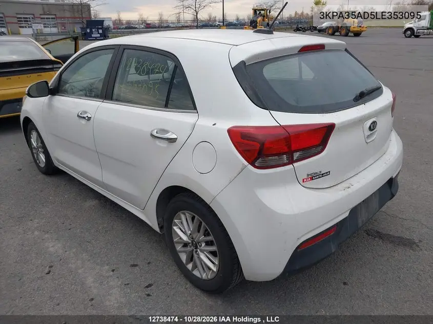 2020 KIA RIO VIN 3KPA35AD5LE353095 — фото 3