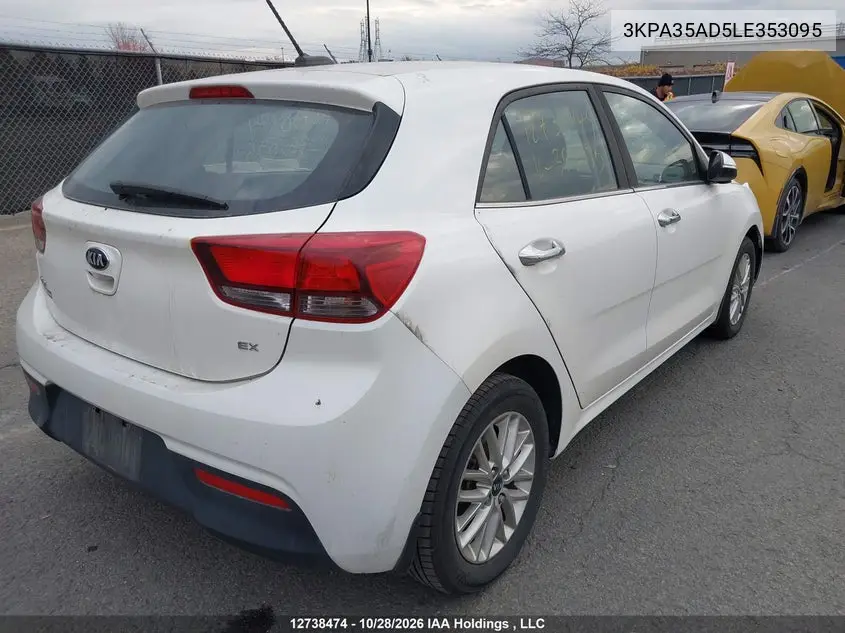 2020 KIA RIO VIN 3KPA35AD5LE353095 — фото 4