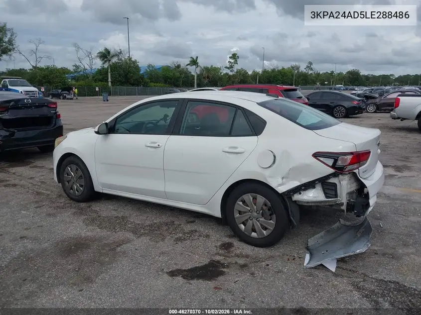2020 KIA RIO VIN 3KPA24AD5LE288486 — фото 3