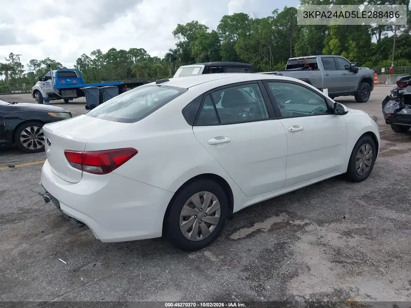 2020 KIA RIO VIN 3KPA24AD5LE288486 — фото 4