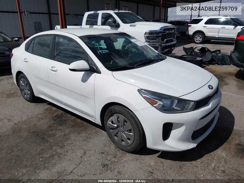 KIA RIO 2020, VIN 3KPA24AD8LE259709