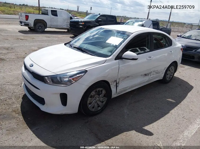 2020 KIA RIO VIN 3KPA24AD8LE259709 — фото 2