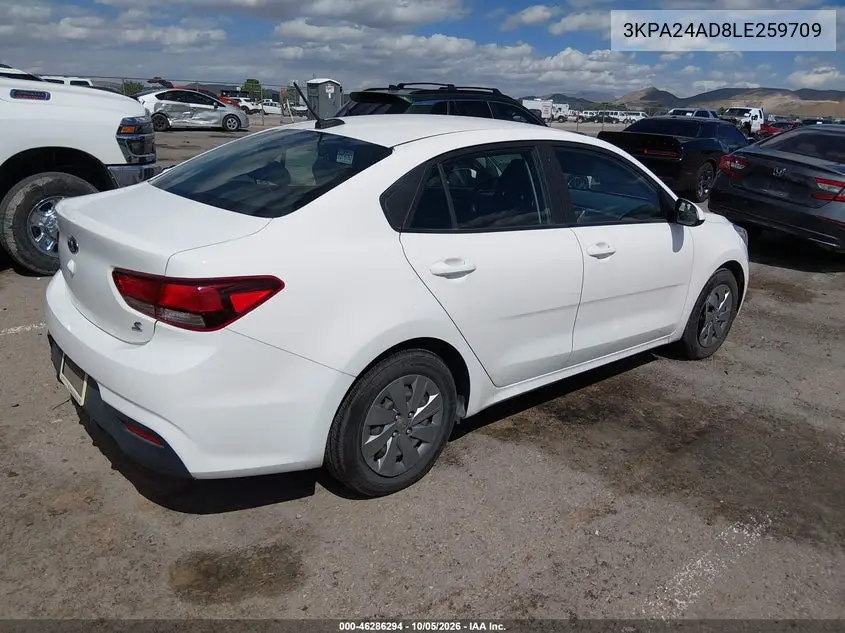 2020 KIA RIO VIN 3KPA24AD8LE259709 — фото 4