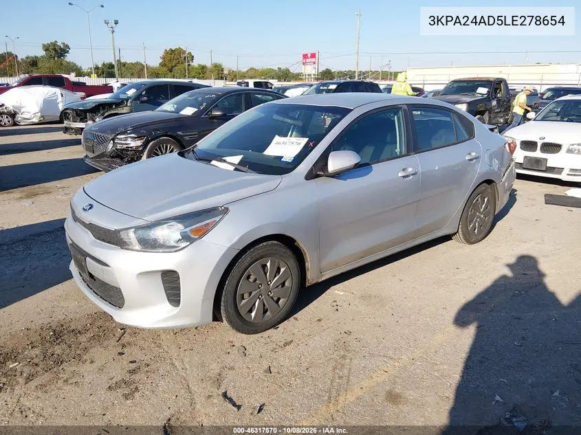 2020 KIA RIO VIN 3KPA24AD5LE278654 — фото 2
