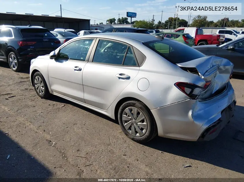 2020 KIA RIO VIN 3KPA24AD5LE278654 — фото 3