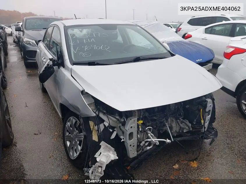 KIA RIO 2021, VIN 3KPA25ADXME404062
