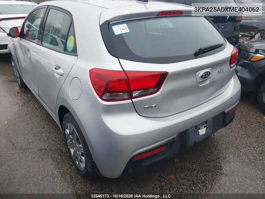 2021 KIA RIO VIN 3KPA25ADXME404062 — фото 3