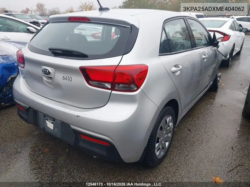 2021 KIA RIO VIN 3KPA25ADXME404062 — фото 4