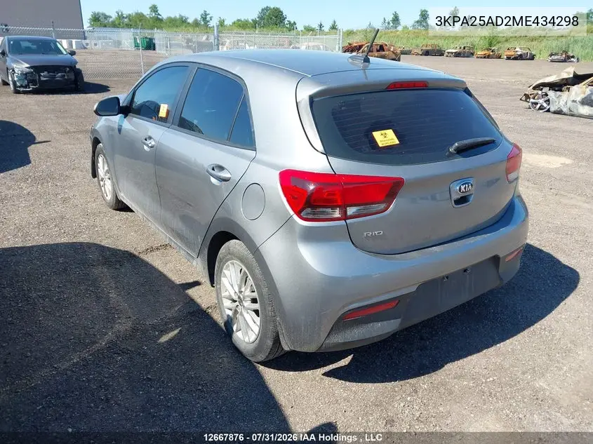 2021 KIA RIO VIN 3KPA25AD2ME434298 — фото 3