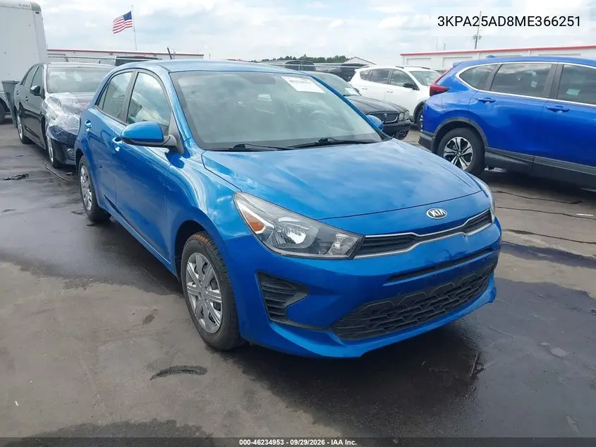 KIA RIO 2021, VIN 3KPA25AD8ME366251