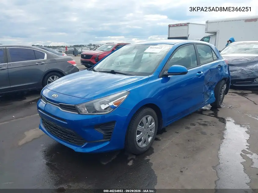 2021 KIA RIO VIN 3KPA25AD8ME366251 — фото 2