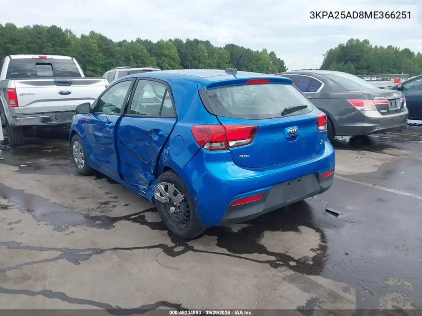 2021 KIA RIO VIN 3KPA25AD8ME366251 — фото 3
