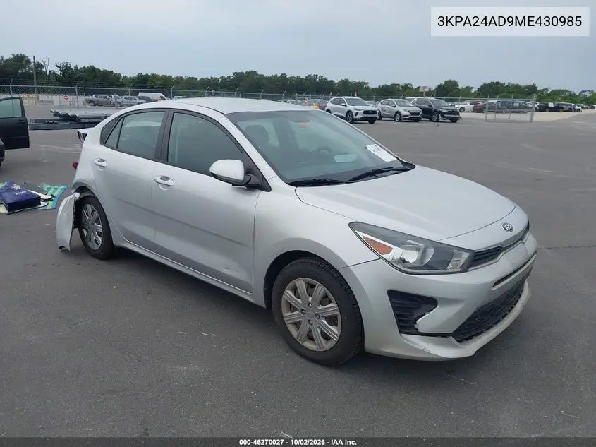 KIA RIO 2021, VIN 3KPA24AD9ME430985