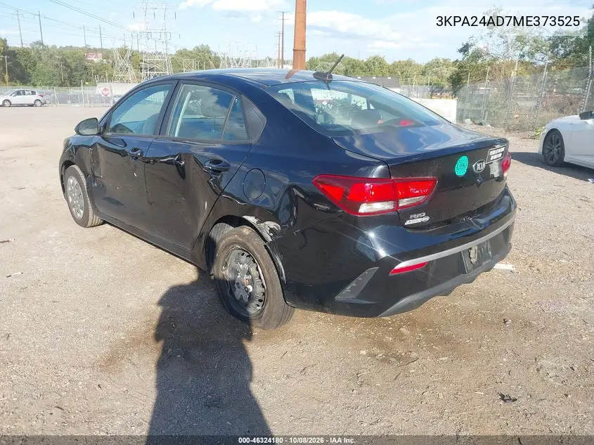 2021 KIA RIO VIN 3KPA24AD7ME373525 — фото 3