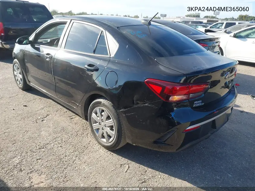 2021 KIA RIO VIN 3KPA24AD4ME365060 — фото 3