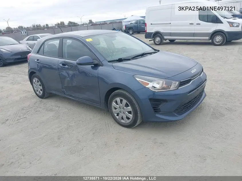 KIA RIO 2022, VIN 3KPA25AD1NE497121