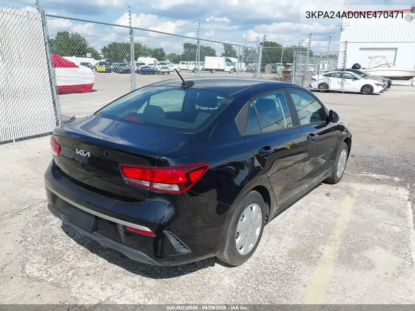 KIA RIO 2022, VIN 3KPA24AD0NE470471