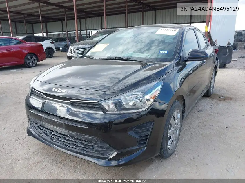 2022 KIA RIO VIN 3KPA24AD4NE495129 — фото 2