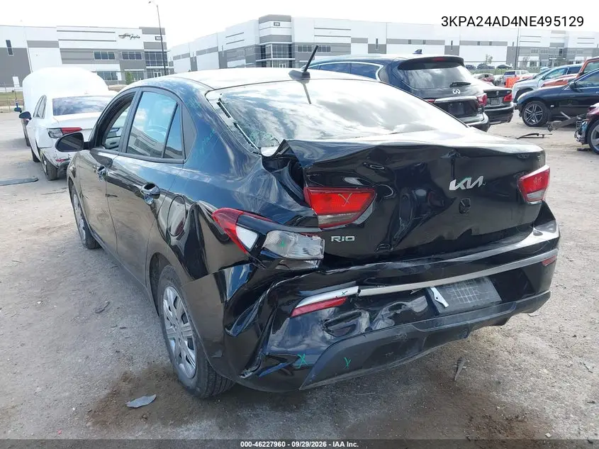 2022 KIA RIO VIN 3KPA24AD4NE495129 — фото 3