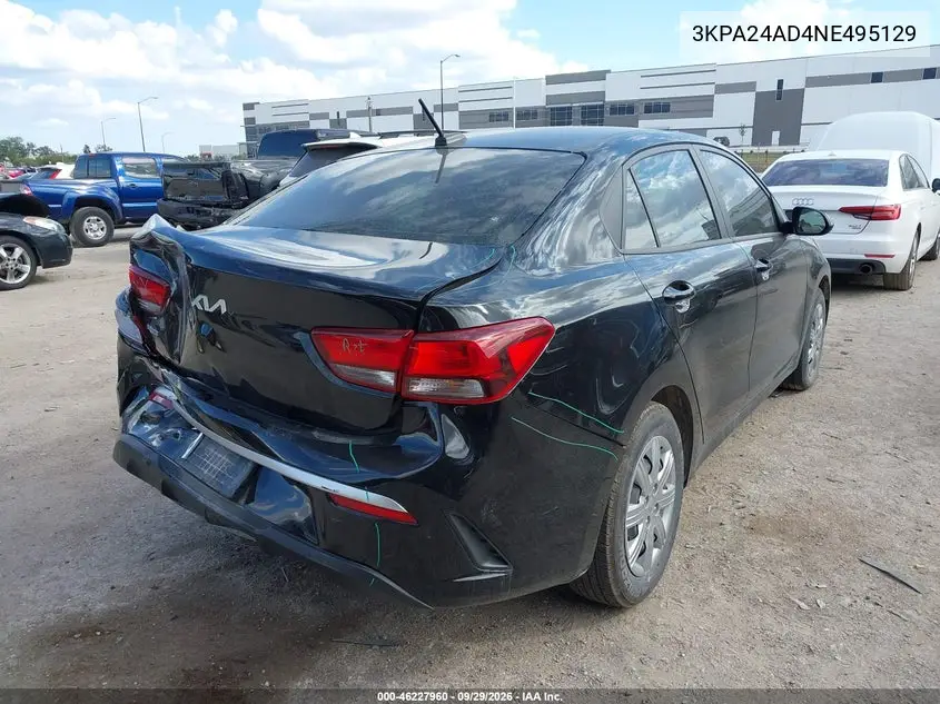2022 KIA RIO VIN 3KPA24AD4NE495129 — фото 4