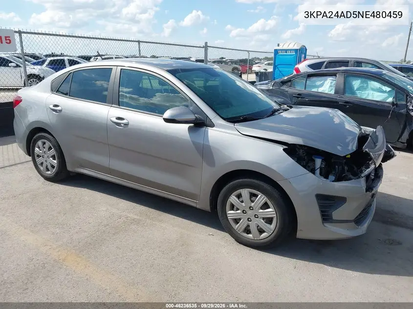 KIA RIO 2022, VIN 3KPA24AD5NE480459