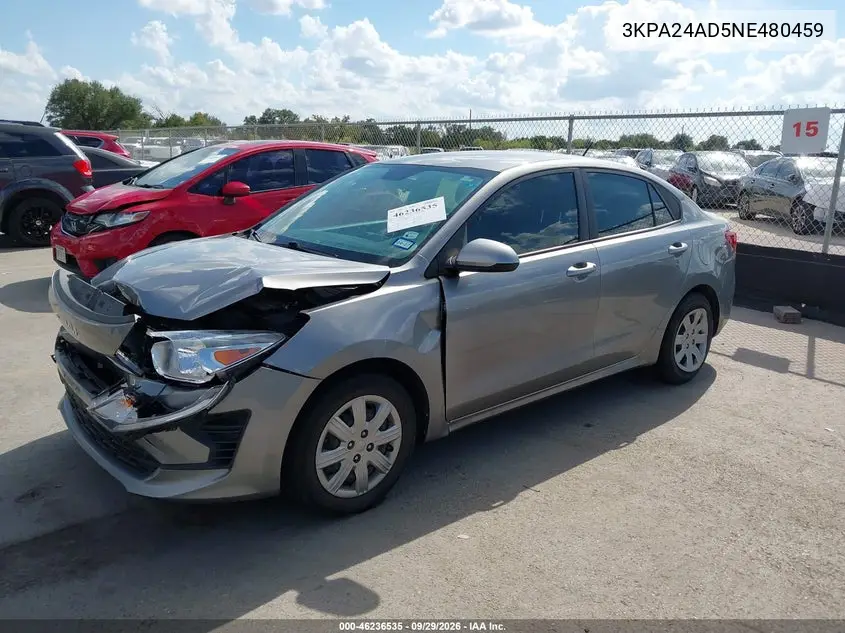 2022 KIA RIO VIN 3KPA24AD5NE480459 — фото 2
