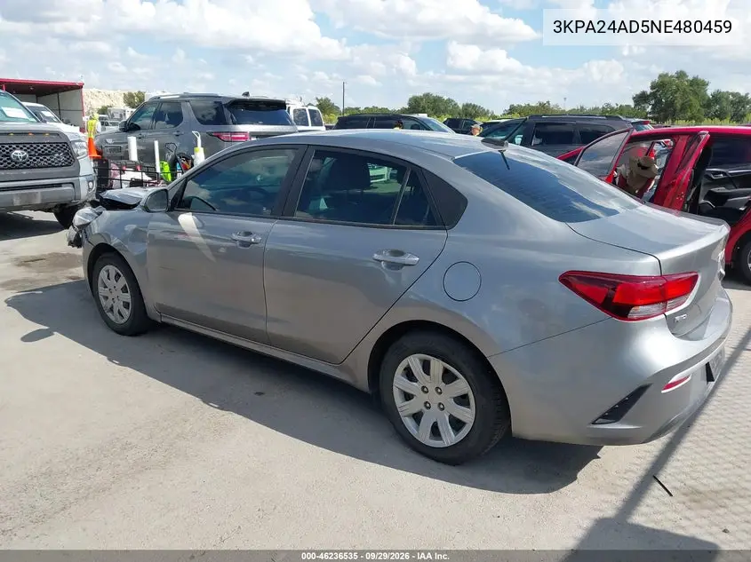 2022 KIA RIO VIN 3KPA24AD5NE480459 — фото 3