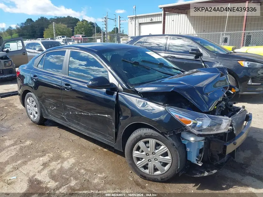KIA RIO 2022, VIN 3KPA24AD4NE439336