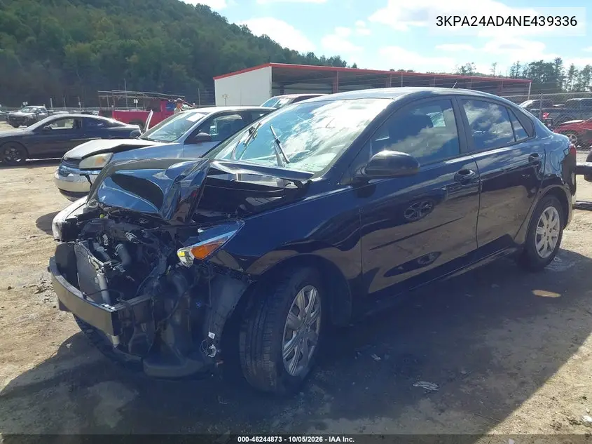 2022 KIA RIO VIN 3KPA24AD4NE439336 — фото 2