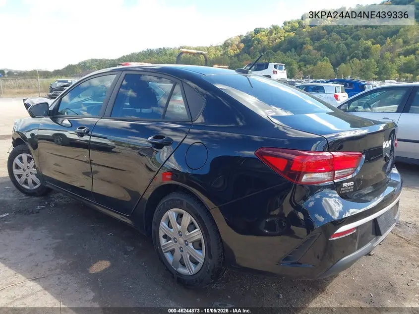 2022 KIA RIO VIN 3KPA24AD4NE439336 — фото 3